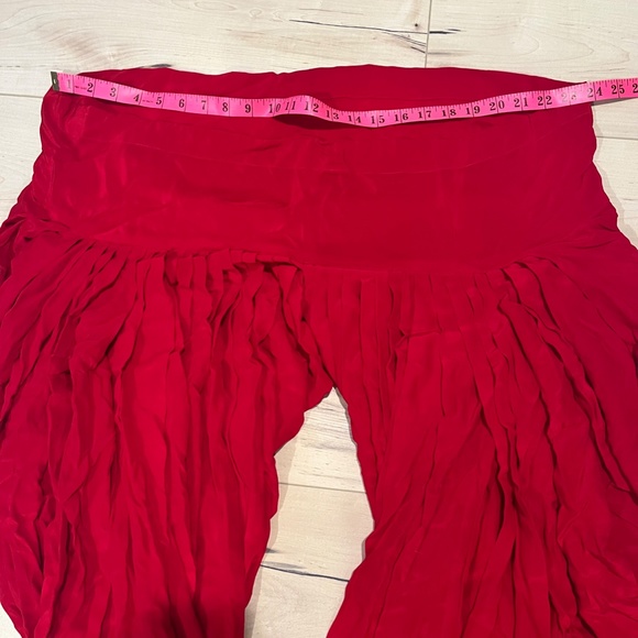 Women’s Indian 3 Piece Red Silk Sequin Top & Pants w Matching Wrap-Large - Picture 10 of 12